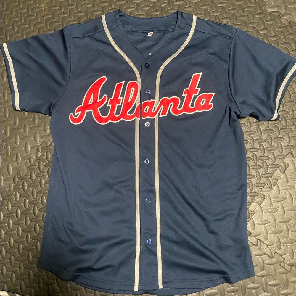 Atlanta Navy Blue Baseball Jersey